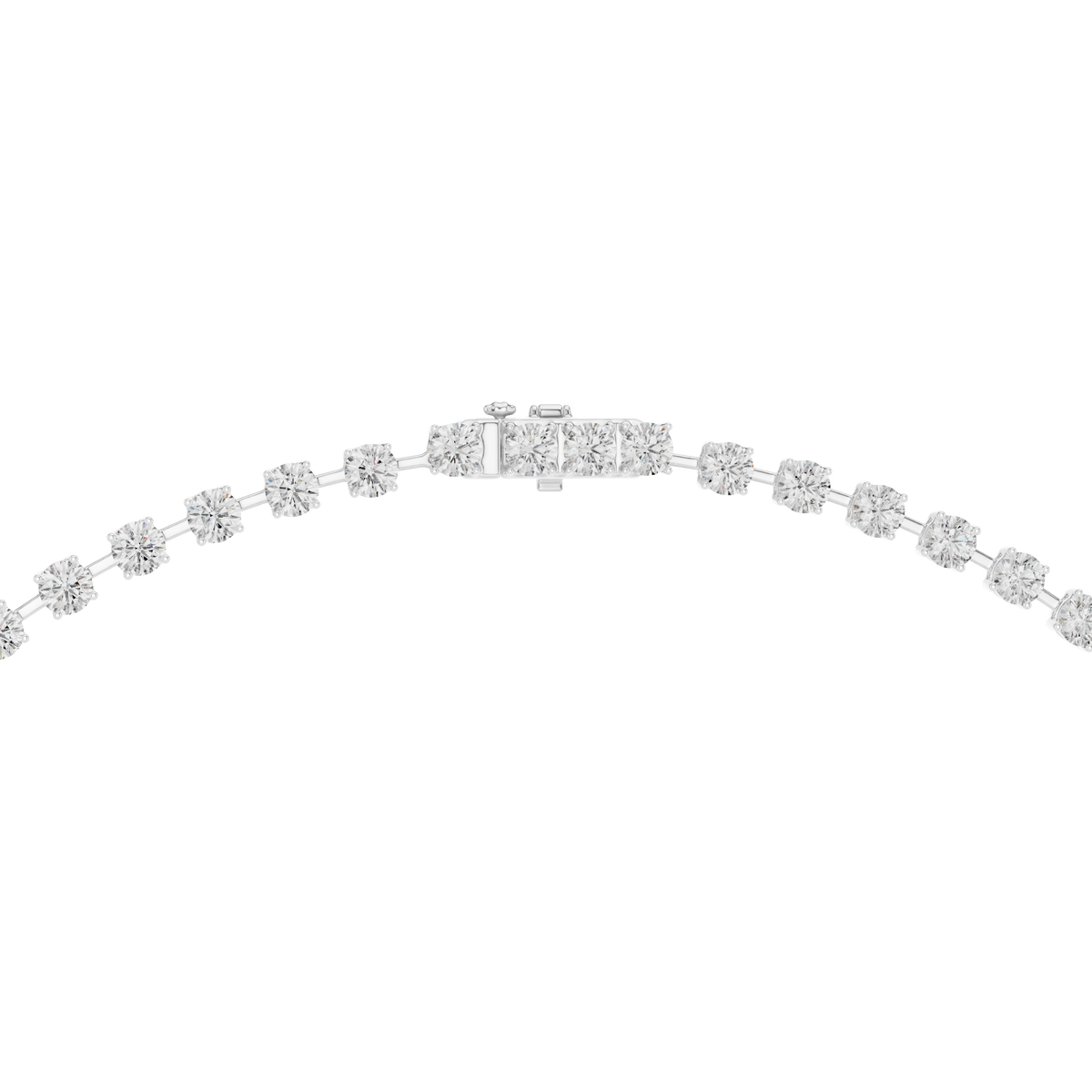 Round Tennis Y Necklace with Round Drop in white 925 sterling silver, view 4