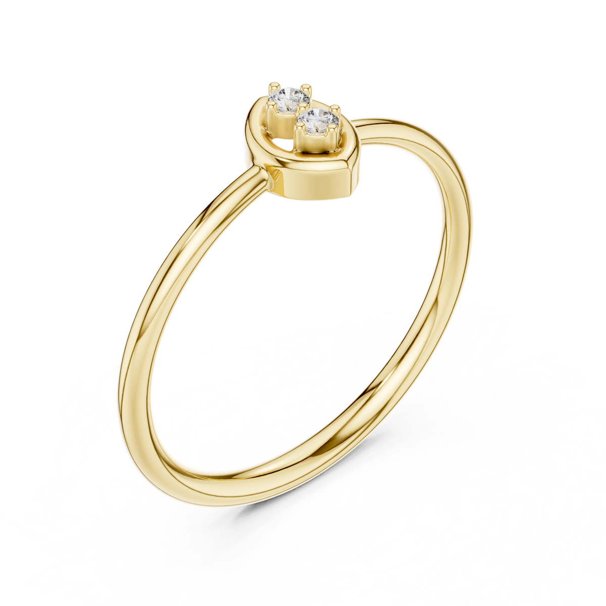 Duo Marquise Frame Moissanite Ring in yellow 925 sterling silver, view 2
