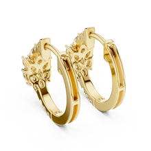 Pear moissanite cluster huggie hoop earrings in yellow 925 sterling silver, view 3