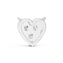 Heart Three Stone Moissanite Pendant in white 925 sterling silver, view 4