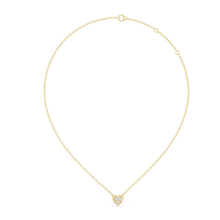 Heart Three Stone Moissanite Pendant in yellow 925 sterling silver, view 1