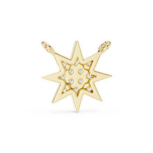 Starburst Pavé Moissanite Pendant in yellow 925 sterling silver, view 4