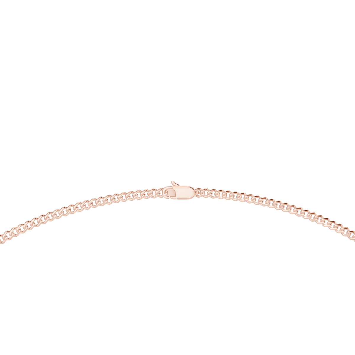 Curb Chain Necklace in rose 925 sterling silver, view 4