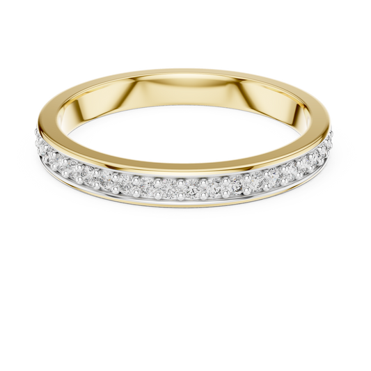 Pavé Moissanite Half Eternity Band in yellow 925 sterling silver, view 4