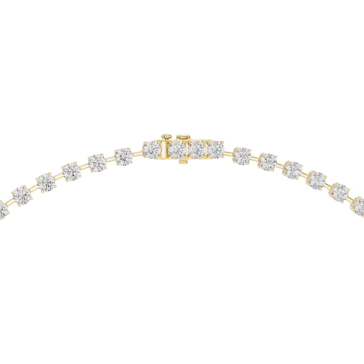 Round Tennis Y Necklace with Round Drop in yellow 925 sterling silver, view 4