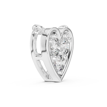 Heart Three Stone Moissanite Pendant in white 925 sterling silver, view 3