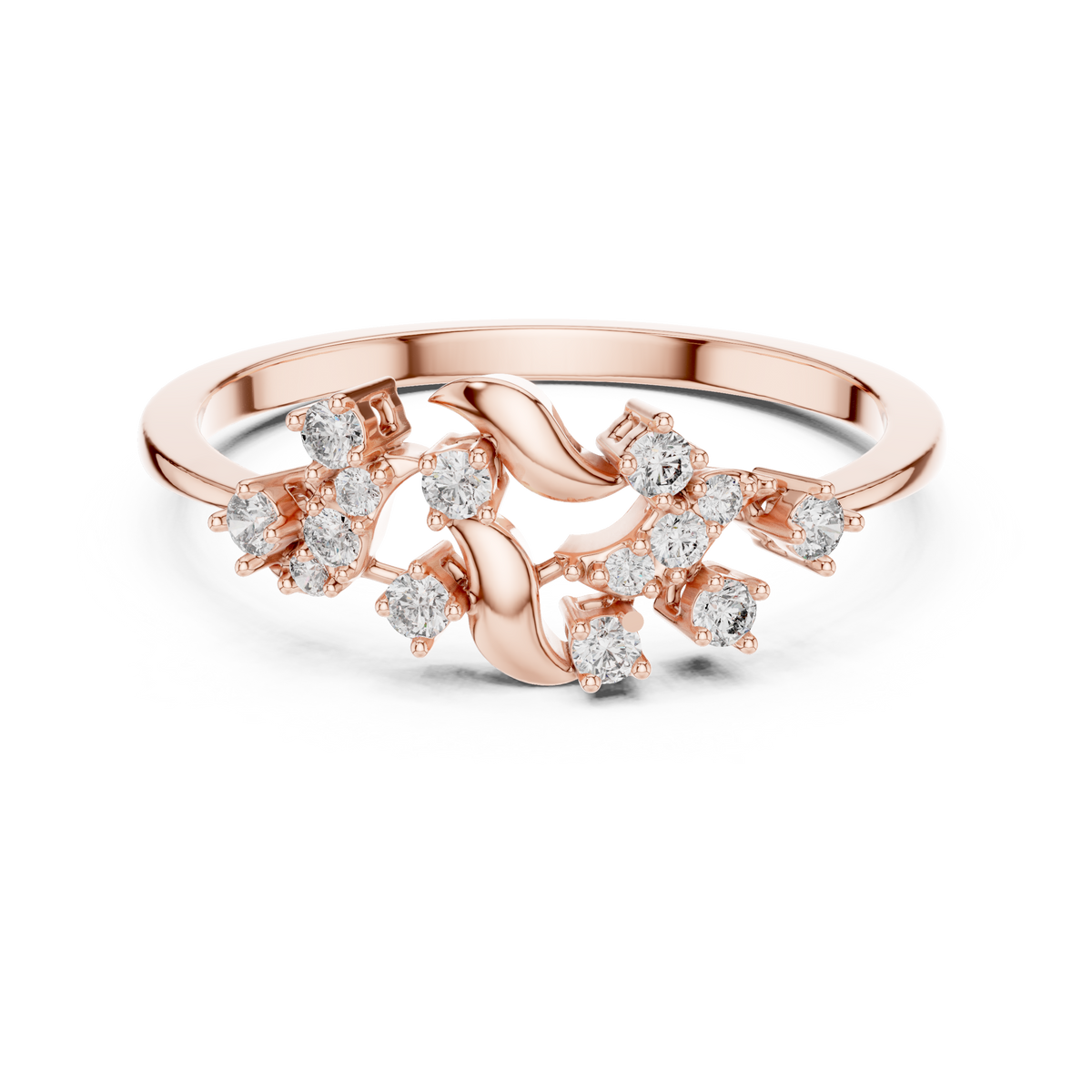 Twisted Vine Moissanite Fashion Ring in rose 925 sterling silver, view 4