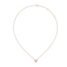 Heart Three Stone Moissanite Pendant in rose 925 sterling silver, view 1