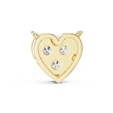 Heart Three Stone Moissanite Pendant in yellow 925 sterling silver, view 4