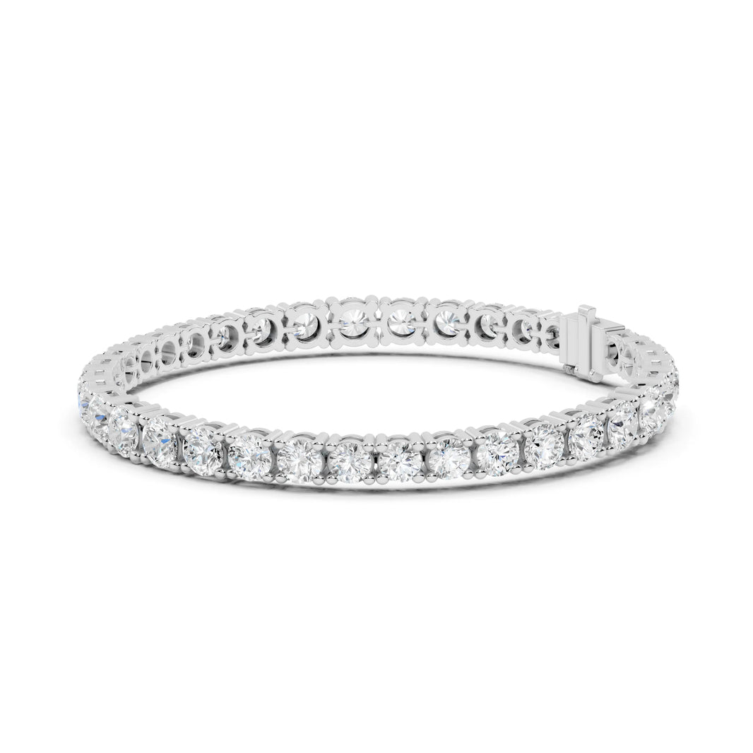 Graduated Round Moissanite Tennis Bracelet in white 925 sterling silver, view 2