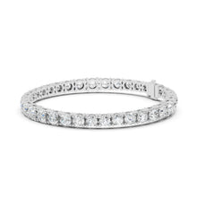 Graduated Round Moissanite Tennis Bracelet in white 925 sterling silver, view 2