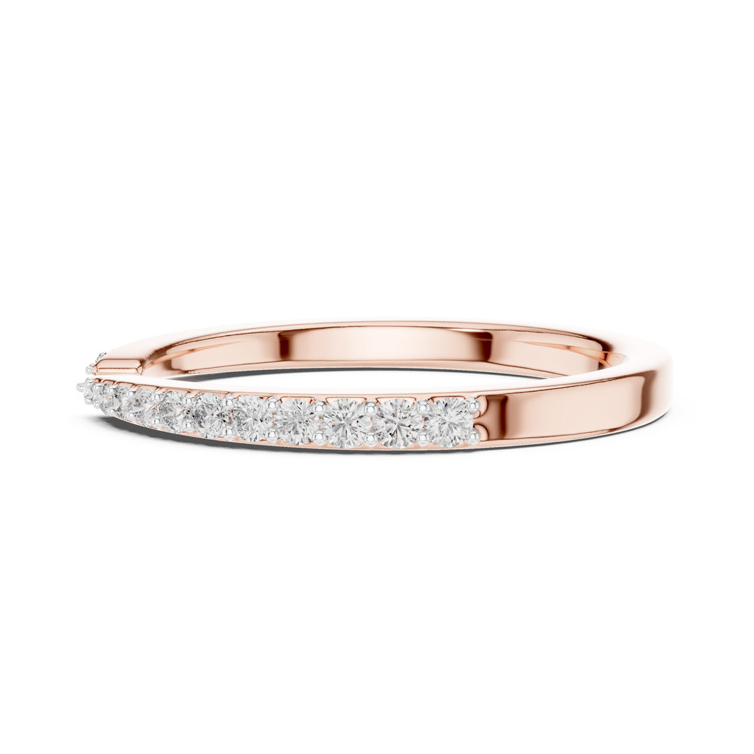 Open Cuff Pavé Moissanite Ring in rose 925 sterling silver, view 3
