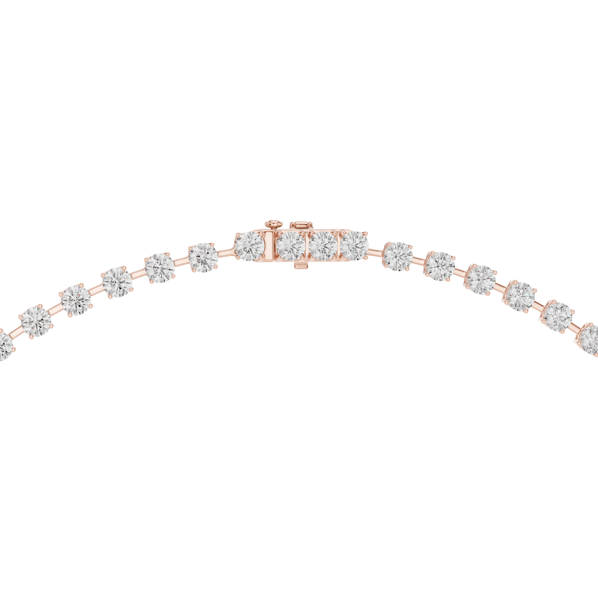 Round Tennis Y Necklace with Round Drop in rose 925 sterling silver, view 4