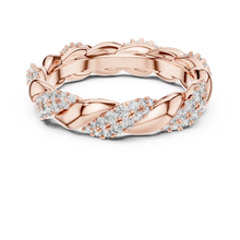 Twisted Rope Pavé Moissanite Eternity Band in rose 925 sterling silver, view 4