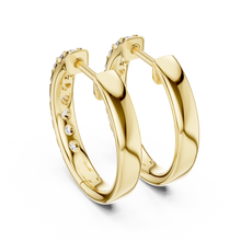Moissanite huggie hoop earrings in yellow 925 sterling silver, view 3