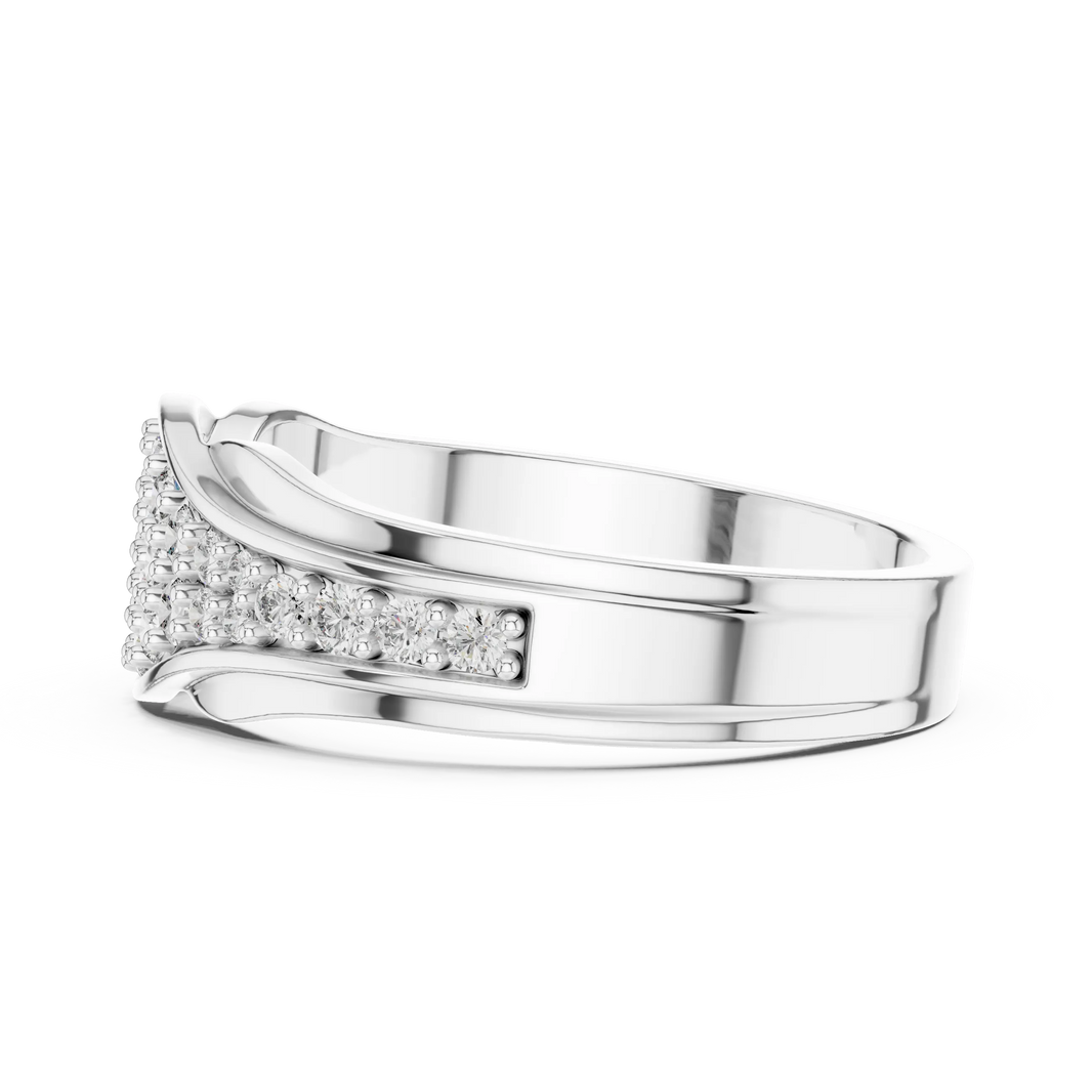 Pavé Crossover Moissanite Band in white 925 sterling silver, view 3