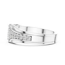 Pavé Crossover Moissanite Band in white 925 sterling silver, view 3