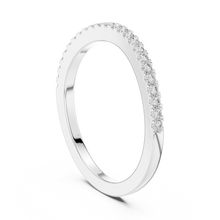 Round Moissanite Pavé Half Eternity Band in white 925 sterling silver, view 1