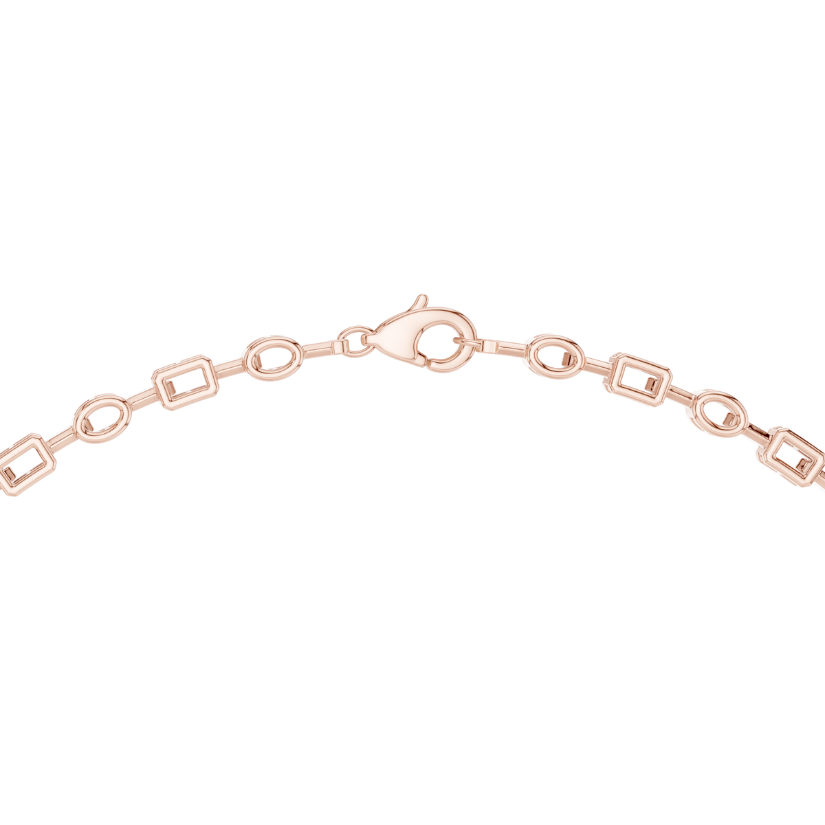 Mixed Shape Y Drop Necklace in rose 925 sterling silver, view 4