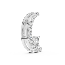 Pavé Crescent Moon Moissanite Pendant in white 925 sterling silver, view 3