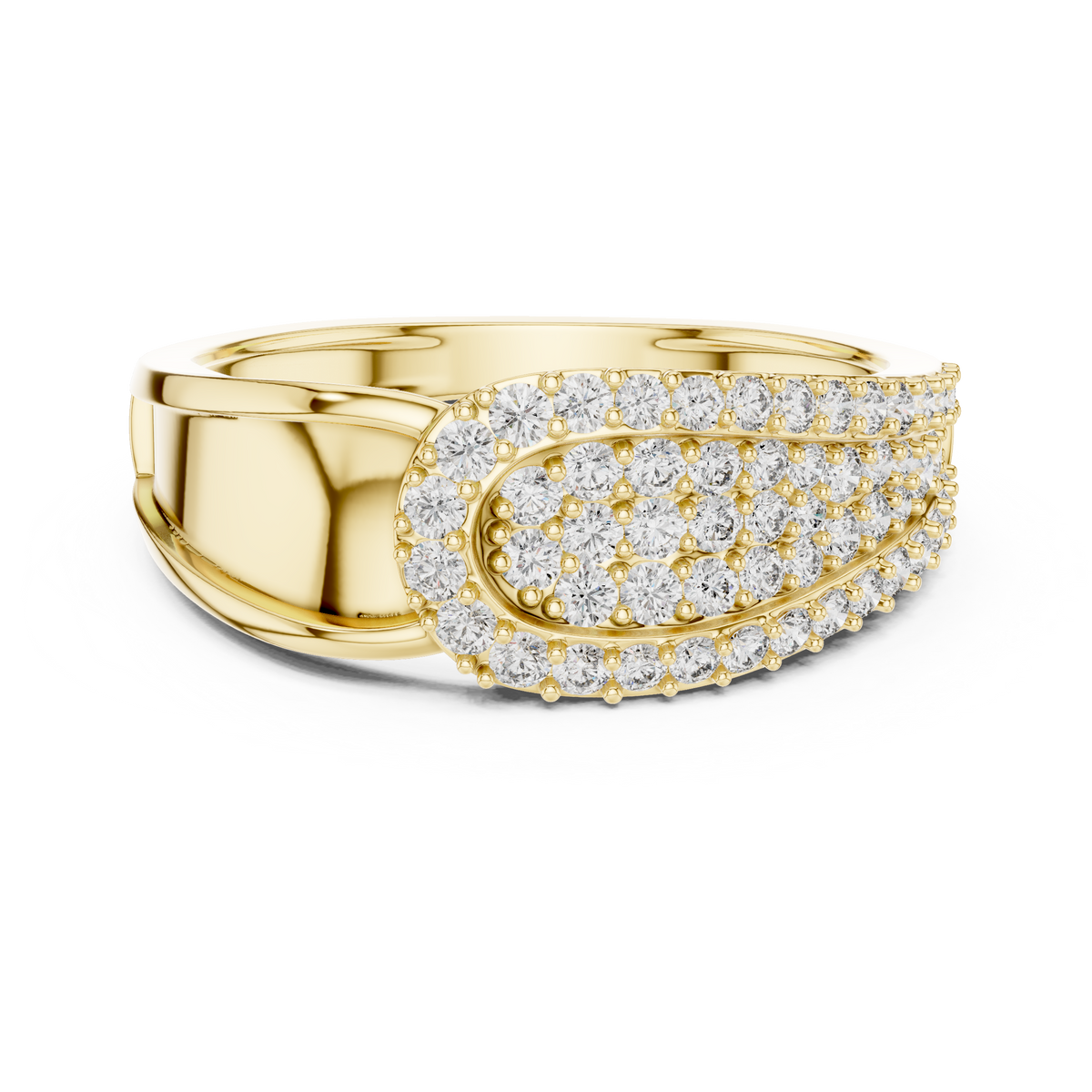 Crossover Teardrop Pavé Moissanite Ring in yellow 925 sterling silver, view 4