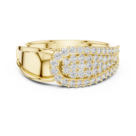 Crossover Teardrop Pavé Moissanite Ring in yellow 925 sterling silver, view 4