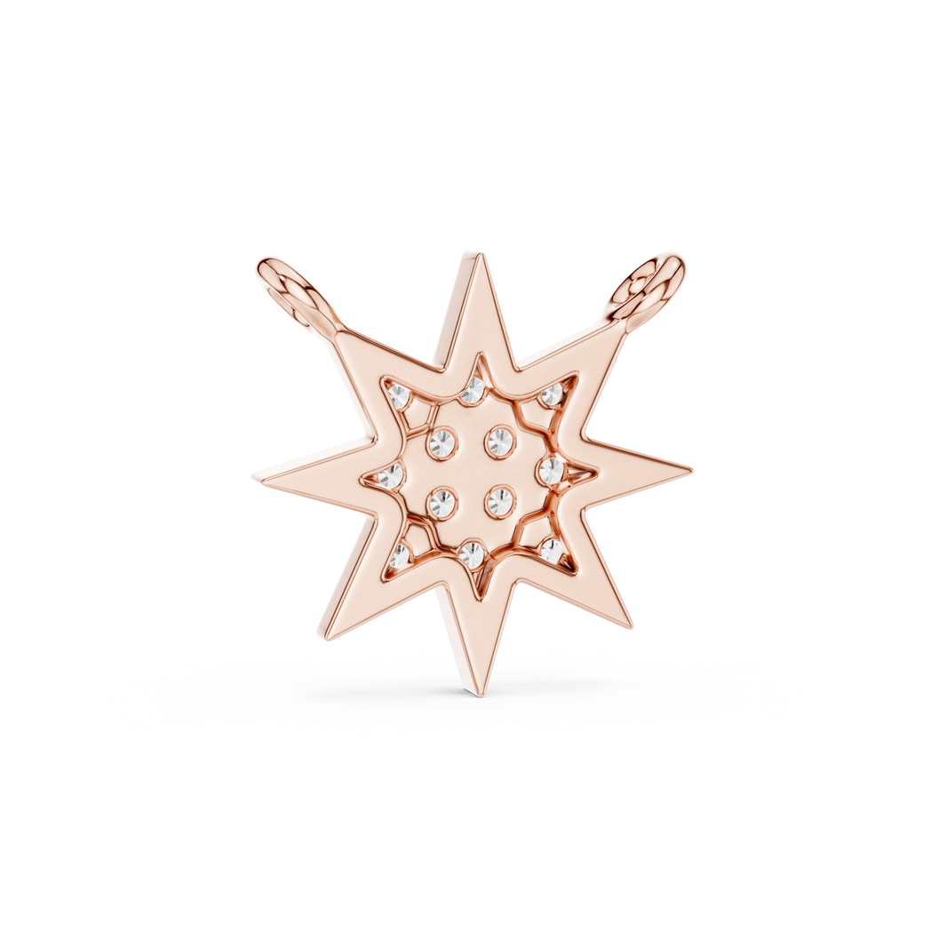 Starburst Pavé Moissanite Pendant in rose 925 sterling silver, view 4