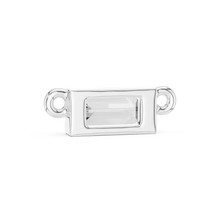 East-West Baguette Moissanite Bar Pendant in white 925 sterling silver, view 4