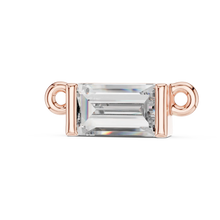East-West Baguette Moissanite Bar Pendant in rose 925 sterling silver, view 2