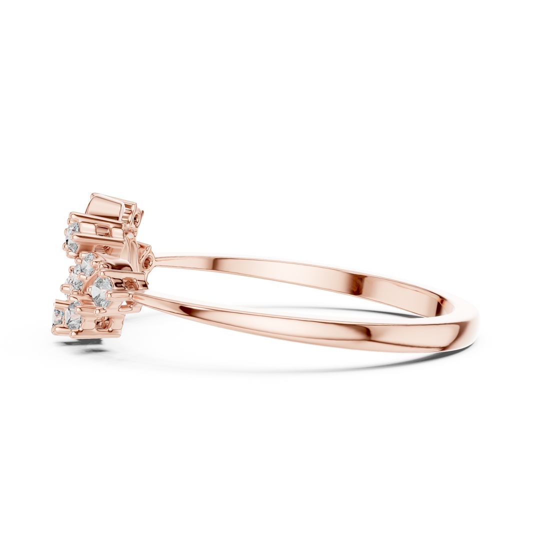 Twisted Vine Moissanite Fashion Ring in rose 925 sterling silver, view 3