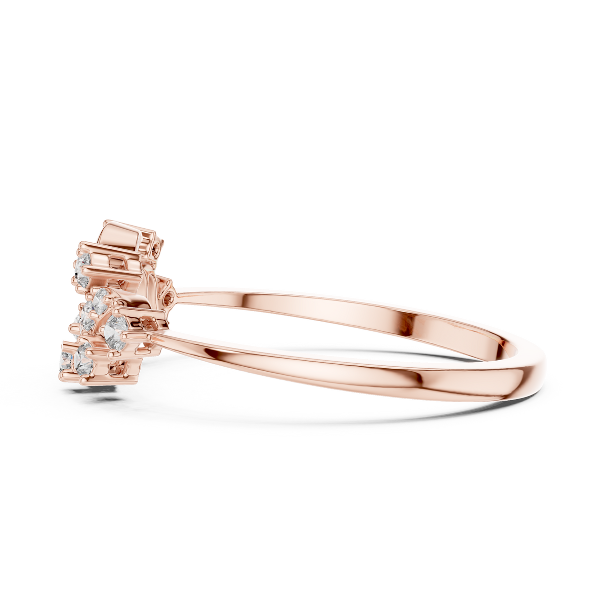 Twisted Vine Moissanite Fashion Ring in rose 925 sterling silver, view 3