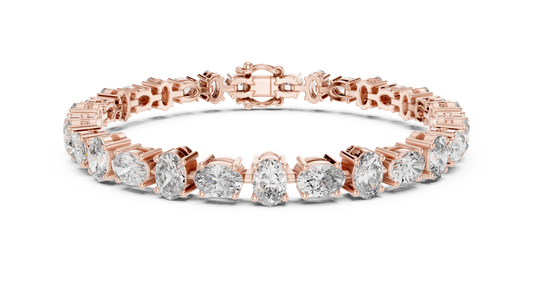 Oval Moissanite Tennis Bracelet in rose 925 sterling silver, view 1