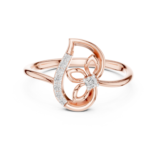 Paisley Swirl Moissanite Ring in rose 925 sterling silver, view 4