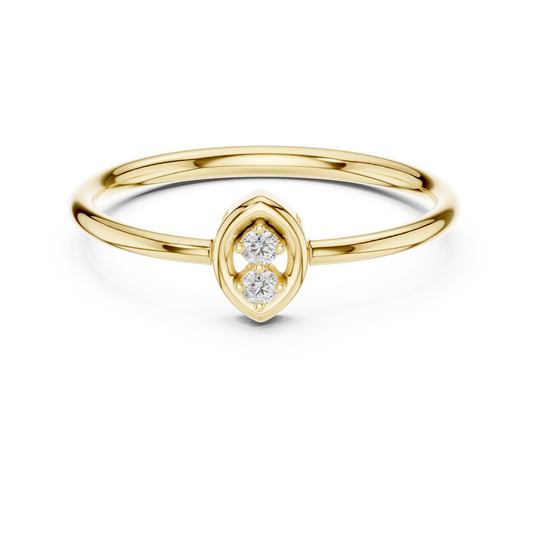 Duo Marquise Frame Moissanite Ring in yellow 925 sterling silver, view 4
