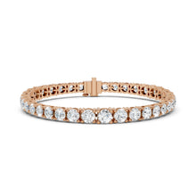 Graduated Round Moissanite Tennis Bracelet in rose 925 sterling silver, view 1