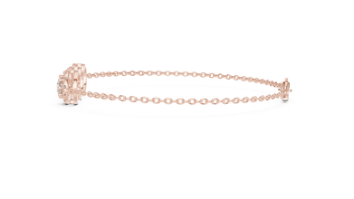 Triple Halo Moissanite Chain Bracelet in rose 925 sterling silver, view 4
