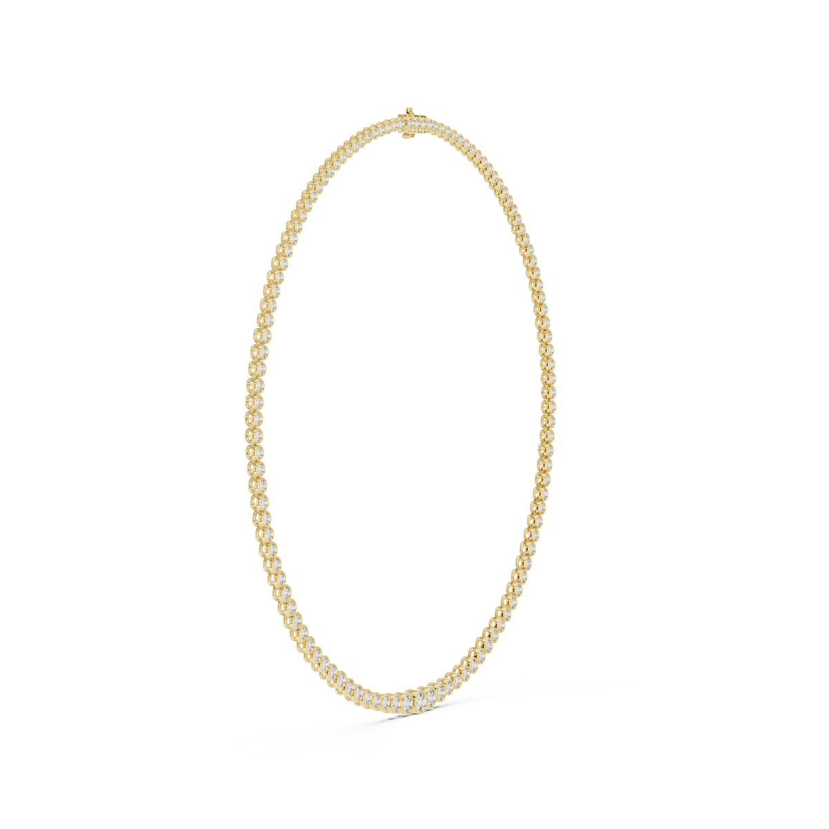 Graduated Bezel Round Necklace in yellow 925 sterling silver, view 3