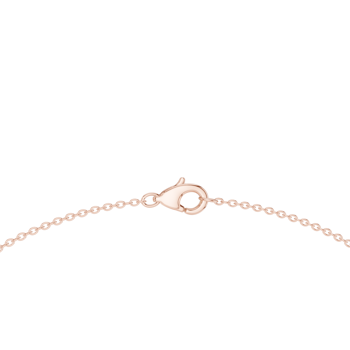 Oval Station Necklace in rose 925 sterling silver, view 4