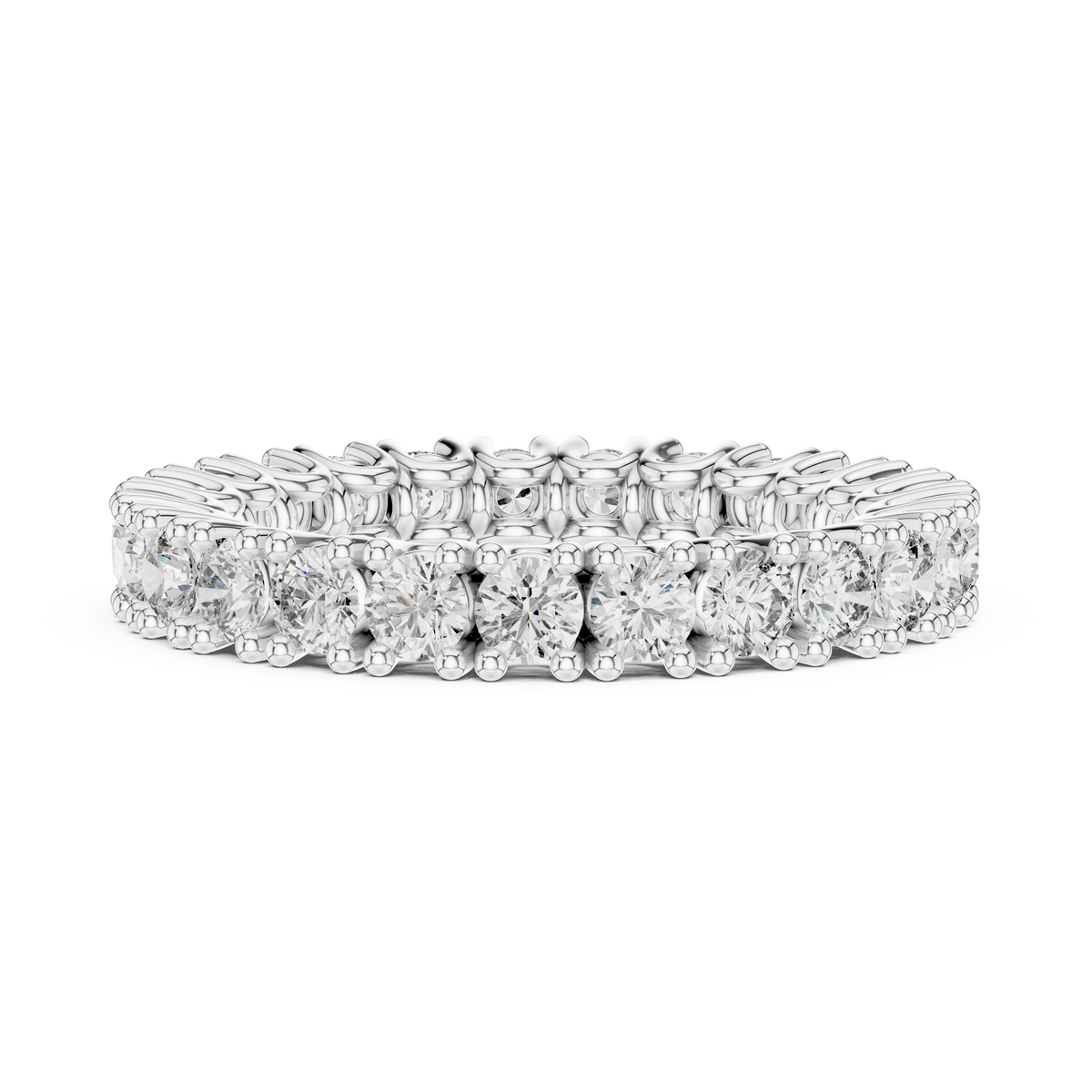 Full Eternity Moissanite Band in white 925 sterling silver, view 3