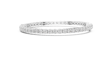 Pear Centre Round Moissanite Tennis Bracelet in white 925 sterling silver, view 4