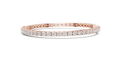 Pear Centre Round Moissanite Tennis Bracelet in rose 925 sterling silver, view 4