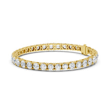 Graduated Round Moissanite Tennis Bracelet in yellow 925 sterling silver, view 2
