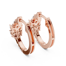 Pear moissanite cluster huggie hoop earrings in rose 925 sterling silver, view 3