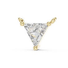 Trillion Moissanite Solitaire Pendant in yellow 925 sterling silver, view 2