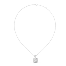 Princess Cut Solitaire Moissanite Pendant in white 925 sterling silver, view 1