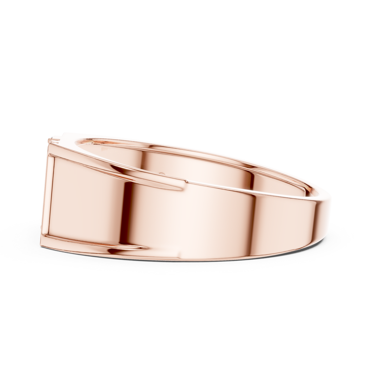 Men's Chevron Arrow Pavé Wide Moissanite Band in rose 925 sterling silver, view 3