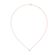 Trillion Moissanite Solitaire Pendant in rose 925 sterling silver, view 1