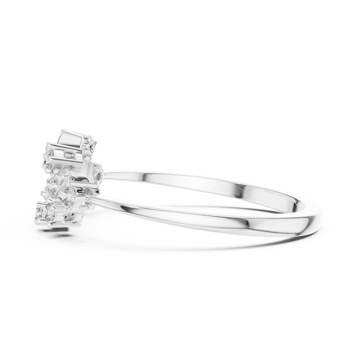 Twisted Vine Moissanite Fashion Ring in white 925 sterling silver, view 3