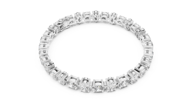 Oval Moissanite Tennis Bracelet in white 925 sterling silver, view 3