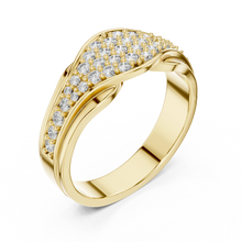 Pavé Crossover Moissanite Band in yellow 925 sterling silver, view 2